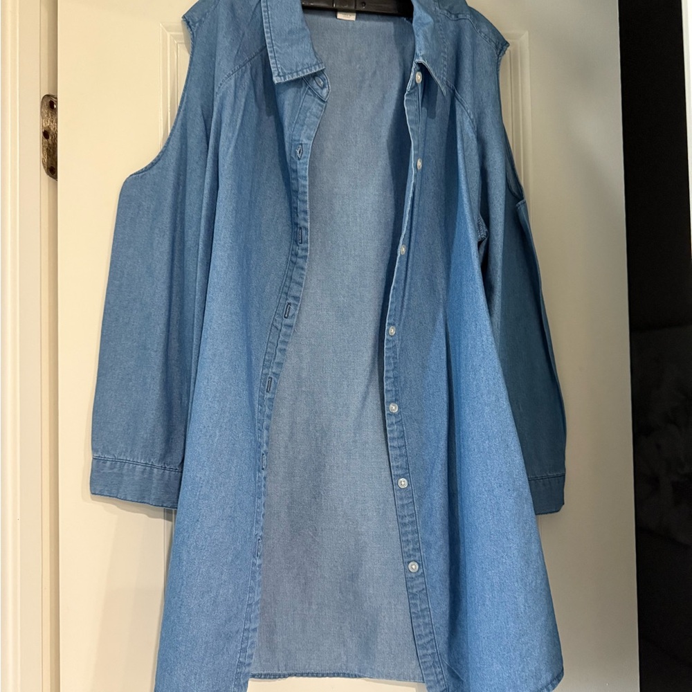 Elegant Denim Blue Button Down Shirt